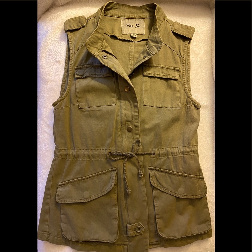 Never Worn!! Per Se - Cotton Twill Utility Vest
